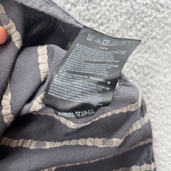 Volcom Modern Fit Button Shirt Mens Size L Gray Short Sleeves Pocket Geometric - Picture 13 of 14